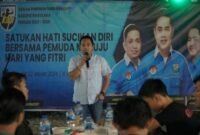 Ketgam: Ketua DPD KNPI Kolaka,  Wandi Pratama memperkenalkan Pujasera sebagai wujud nyata untuk membantu para pelaku UMKM, Jumat 22 Maret 2024. (Foto: Istimewa)