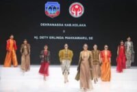 Tenun motif Mekongga khas Kolaka menjadi daya tarik para pengunjung di IWF 2024 yang digelar di Jakarta Convention Center, Jakarta Pusat, Sabtu 30 Maret 2024. (Foto: Tangkapan Layar)