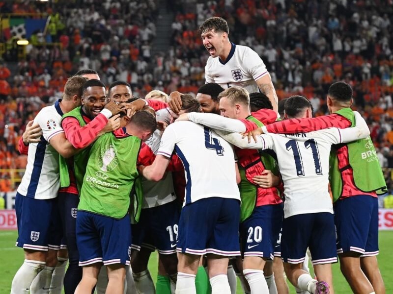 Selebrasi Timnas Inggris setelah melaju ke final usai mengalahkan Belanda 2-1, 11 Juli 2024. (Foto: Instragram-Euro2024)