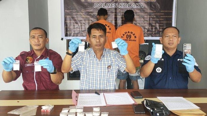 Polres Kolaka berhasil mengamankan dua pelaku pengedar sabu seberat 137,19 gram di Kecamatan Pomalaa, Kabupaten Kolaka. (Foto: Istimewa)