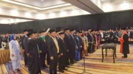 Prosesi pelantikan Anggota DPRD Provinsi Sultra periode 2024-2029. (Foto: Istimewa)