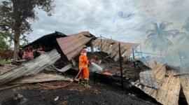 Kandang ayam ludes terbakar di Amamotu, Kecamatan Samturu, Kabupaten Kolaka. (Foto: Istimewa)