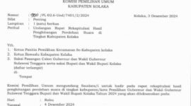 Undangan Rapat Rekapitulasi Hasil Penghitungan Perolehan Suara di Tingkat Kabupaten Kolaka. (Foto: Tangkapan Layar)