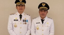 Bupati Kolaka, H. Amri Jamaluddim, S.STP.,M.Si dan Wakil Bupati Kolaka, H. Husmaluddin, S.Kom. (Foto: Istimewa)